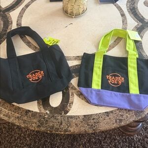Trader Joe's Black and Purple Tote Bags Halloween edition very limited
